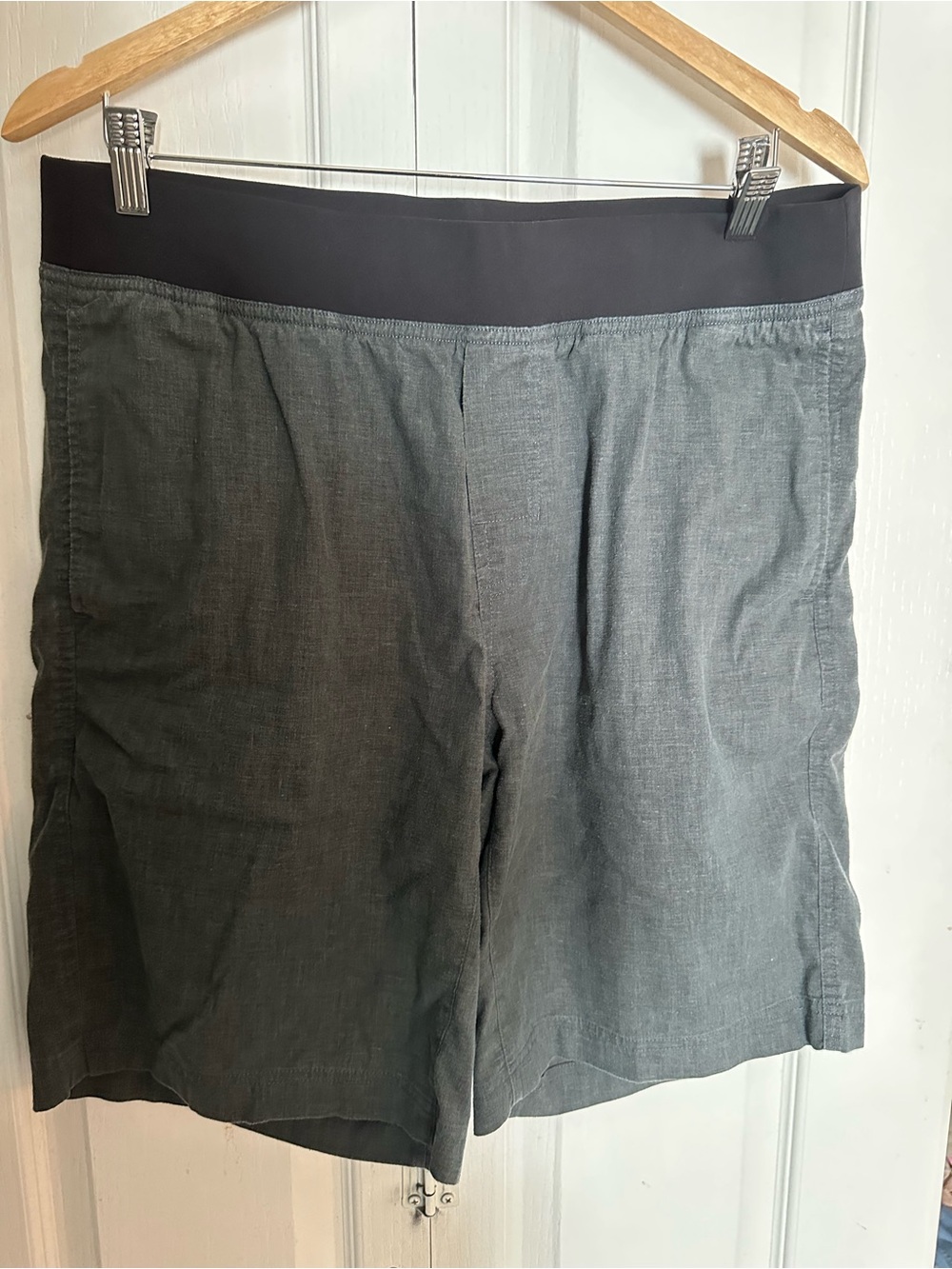Prana Gray Shorts with Black Pull-On Waistband never worn. (pants for sale too)